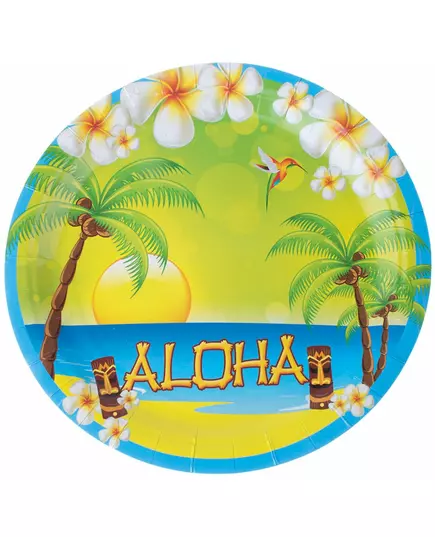 8 papperstallrikar Aloha 23 cm