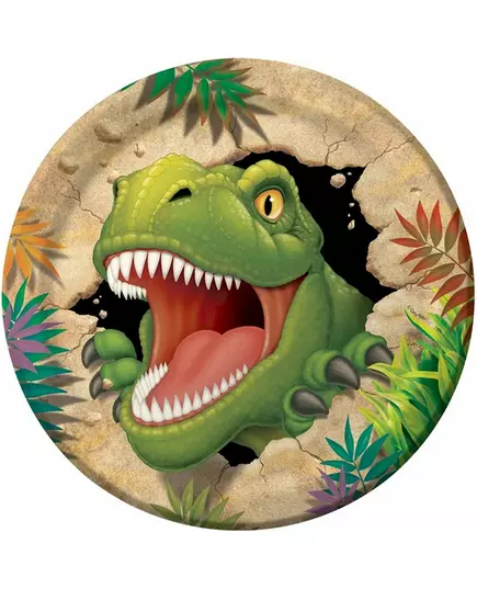 8 papperstallrikar Dinosaurier födelsedag 23 cm