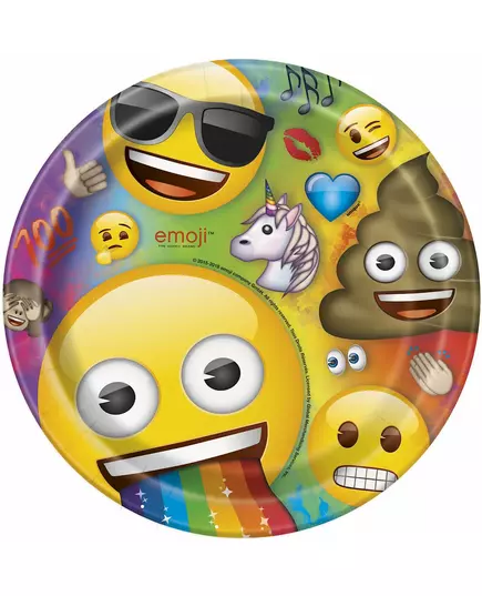 8 papperstallrikar Emoji Rainbow™ 22 cm