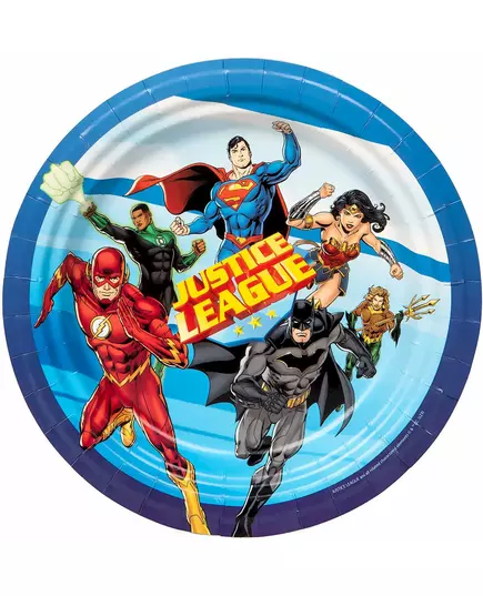 8 Justice League™-papperstallrikar 23 cm
