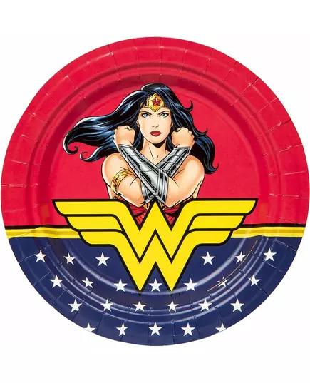 8 papperstallrikar Wonder Woman™ 23 cm
