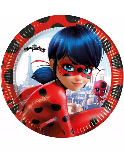 8 papperstallrikar Miraculous Ladybug™ 23 cm
