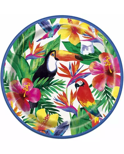 8 Palm Tropical Luau-pappassietter 23 cm