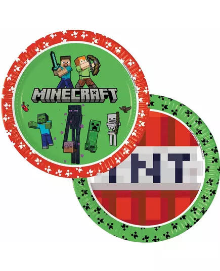 8 papperstallrikar 23 cm Minecraft™