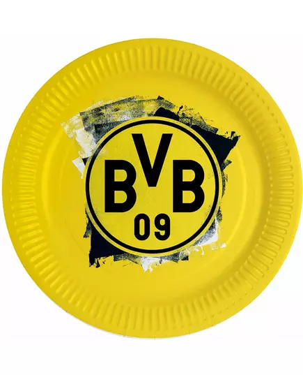 8 runda papptallrikar Borussia Dortmund 23 cm