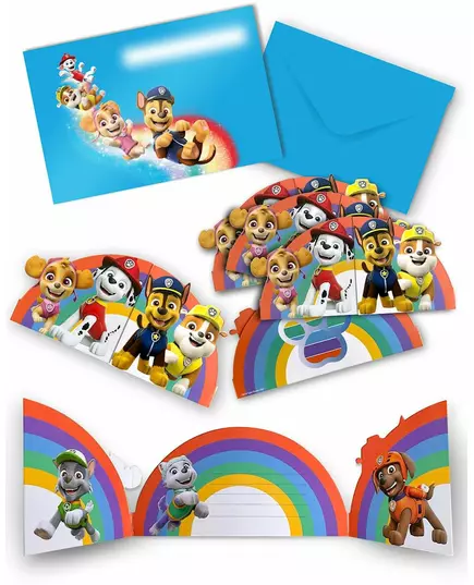 8 pappersinbjudningskort med kuvert Paw Patrol™