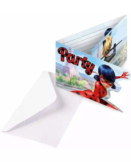 8 festinbjudningskort med kuvert Ladybug™