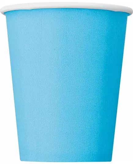8 pastellblå pappmuggar 270 ml