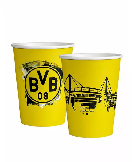 8 Borussia Dortmund-pappmuggar 250 ml