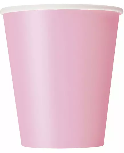 8 ljusrosa pappmuggar 210 ml
