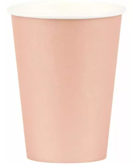 8 pappermuggar roséguld 210 ml