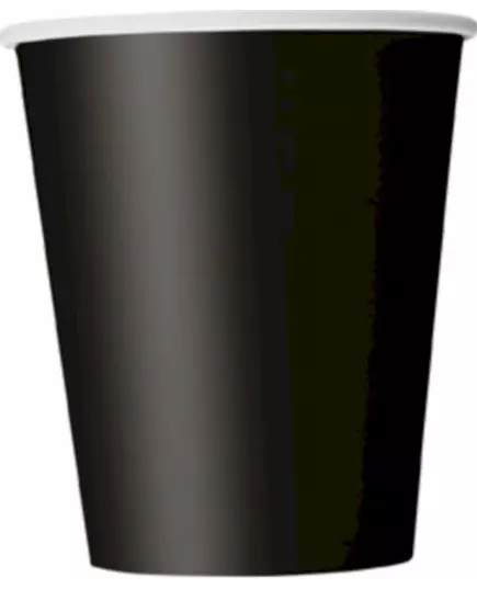 8 svarta pappmuggar 210 ml