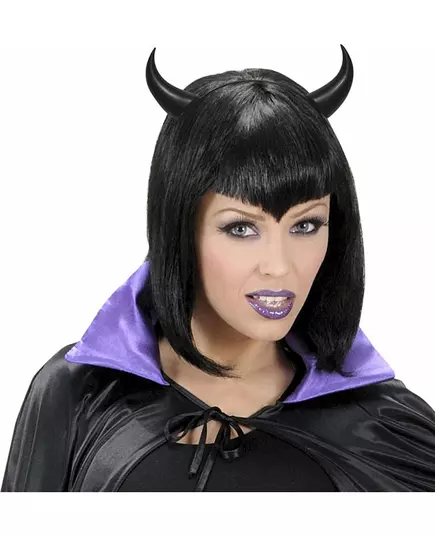 Hårband med svarta horn vuxen Halloween