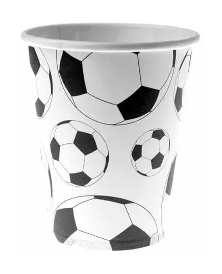 10 pappmuggar fotbollsballong 200 ml