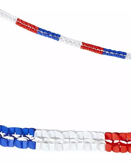 2 trefärgade pappersgirlanger, supporter France 3 m