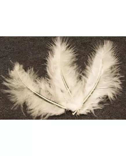 20 dekorationsfjädrar, elfenbensfärgade, 5,5 cm