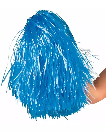 Blå metallisk pompom