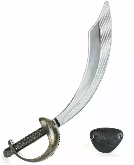 Plastsabel och piratögonlapp