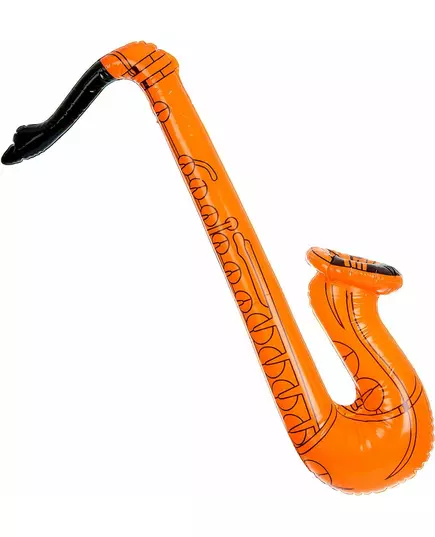 Uppblåsbar orange saxofon för vuxen