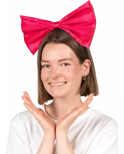 Hårband med stor neongulrosa rosett vuxen