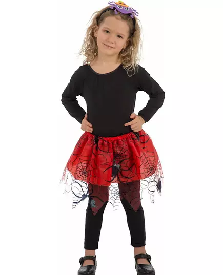 Röd tutu med svarta spindlar för flickor