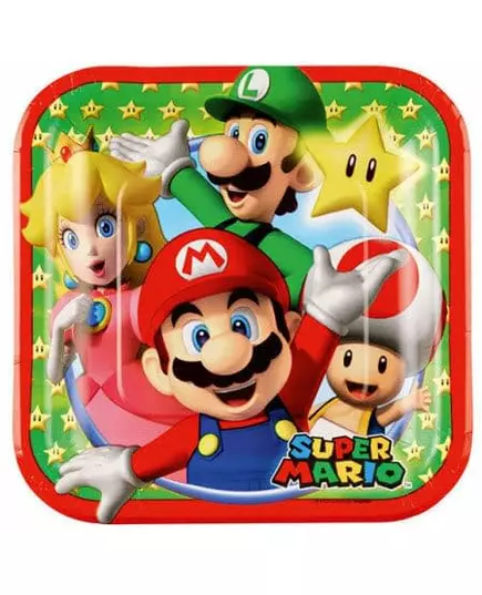8 små papperstallrikar Super Mario™ 18 cm