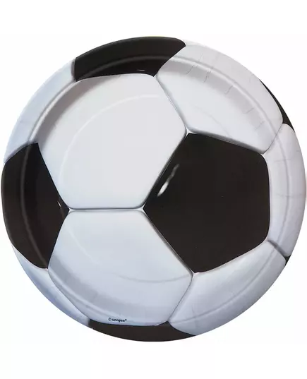 8 små fotbollstallrikar i kartong 18 cm
