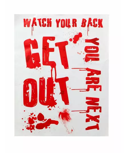 Blodig skylt get out 42 x 19 cm