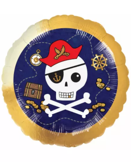 Aluminiumfolieballong piratens skattkarta 43 cm