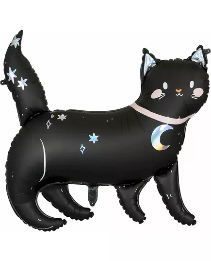 Aluminiumfolieballong svart katt Halloween 96 x 95 cm
