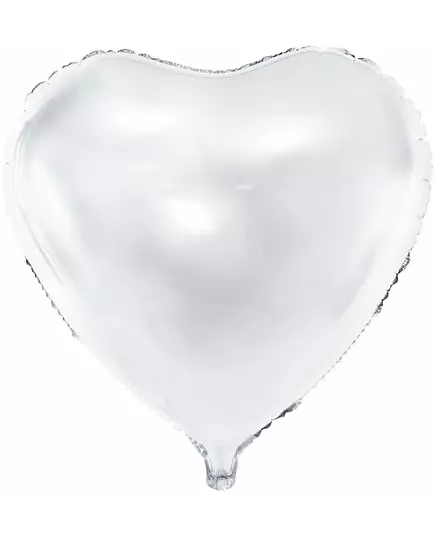 Vit hjärtformad aluminiumballong 45 cm