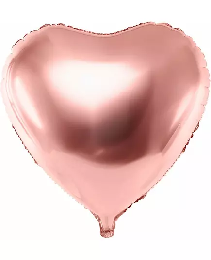 Metallisk roséguldfärgad hjärtformad aluminiumballong, 45 cm
