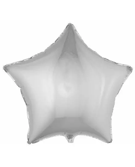 Stjärnformad silverfärgad aluminiumfolieballong 68 cm