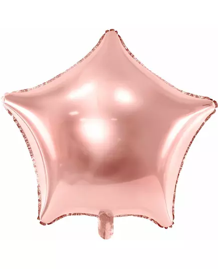 Metallisk roséguldfärgad stjärnballong i aluminium 48 cm
