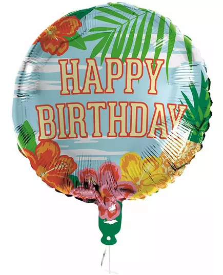 Aluminiumballong Happy Birthday Paradise 45 cm