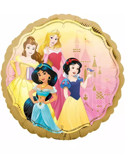 Dubbelsidigt aluminiumballong Disney™-prinsessor 43 cm