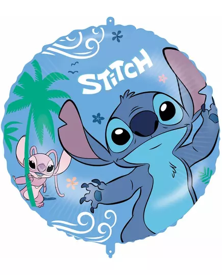 Rund aluminiumfolieballong Stitch 46 cm
