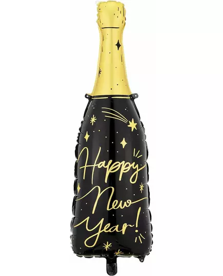 Jättestor aluminiumfolieballong flaska Happy New Year 98 cm