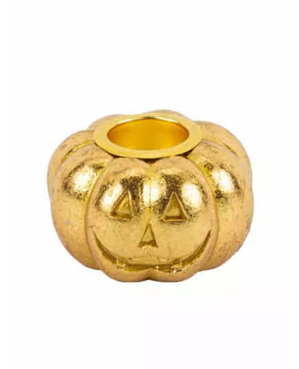 Ljusstake i gyllene harts, pumpa 3,7 x 6 cm