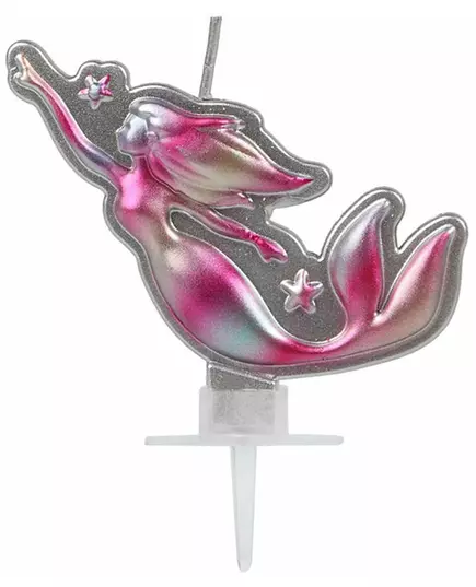 Ljus söt sjöjungfru rosa och silver 14 x 10 cm