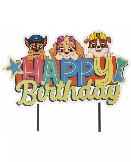 Tårtdekoration Happy Birthday Paw Patrol™ 17,5 cm