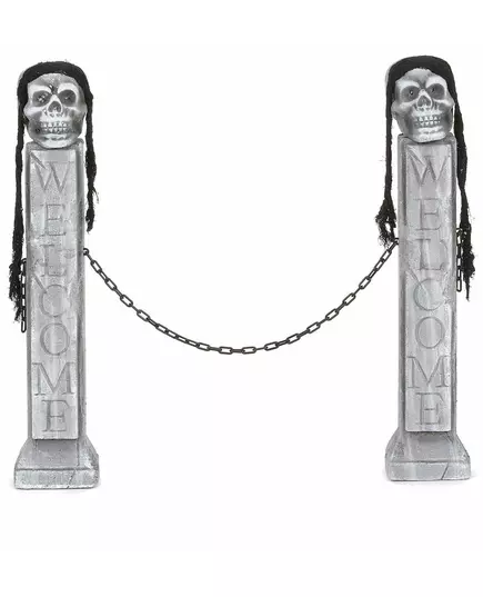 Lysande Halloween-dekoration gravfasad 72 cm