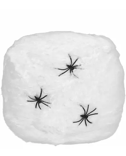 Vit spindelnätsdekoration med spindlar 20 g Halloween