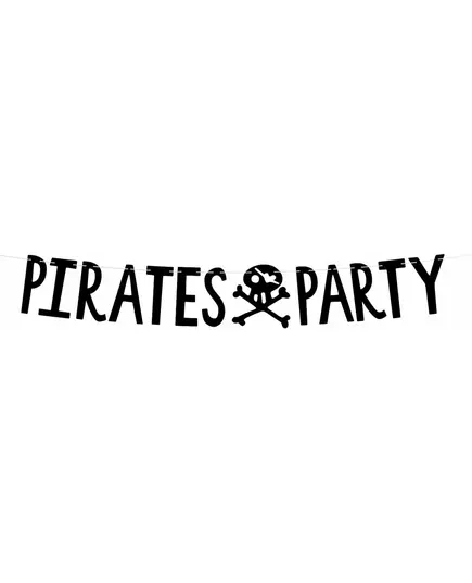 Girlang i svart kartong Pirates Party 14 cm x 1 m