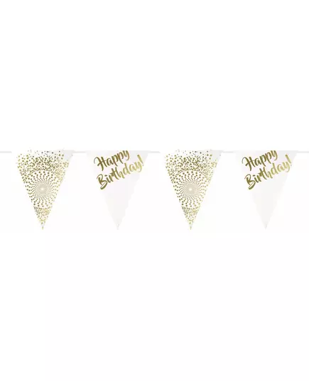 Lyxig vimpelgirlang happy birthday guld 6 m