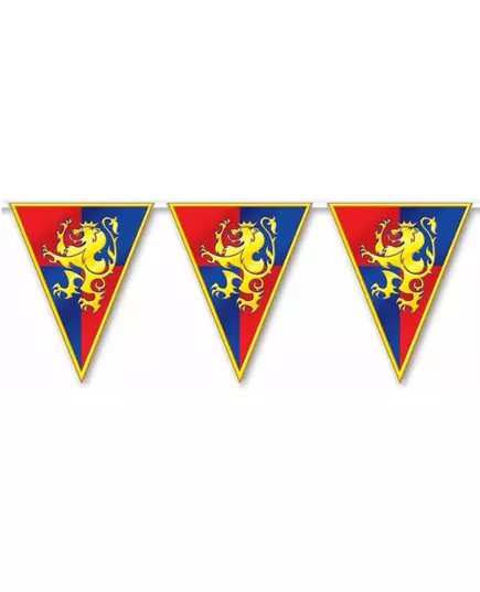 Plastgirlang med medeltida vimplar 3,7 m