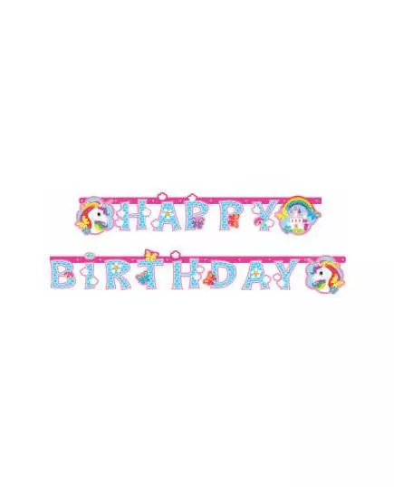 Happy Birthday-enhörningsgirlang 1,79 m