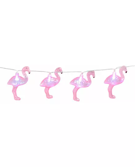 Ljusslinga med rosa flamingor 140 cm