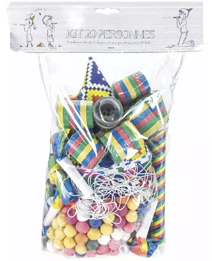 Flerfärgat partykit för 20 personer
