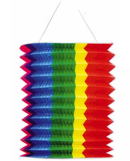 Randig flerfärgad papperslykta 20 cm